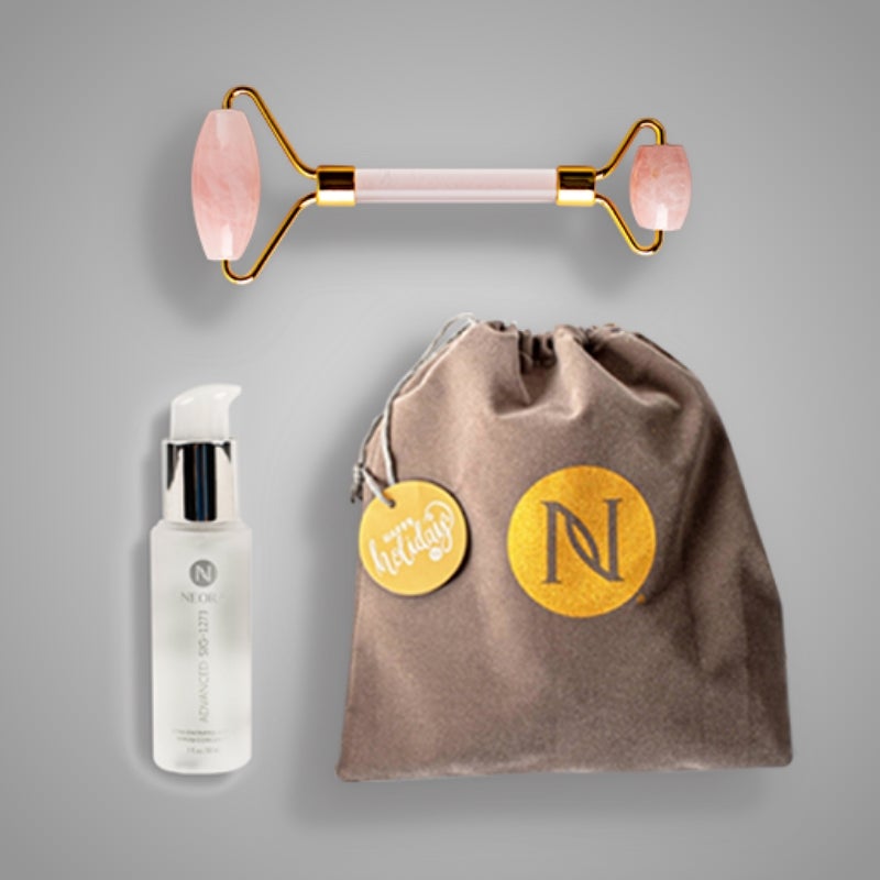 Save 15% on Radiance Gift Set which includes Advanced SIG-1273 Concentrated Serum and FREE Rose Quartz Facial Roller and FREE Gift Bag